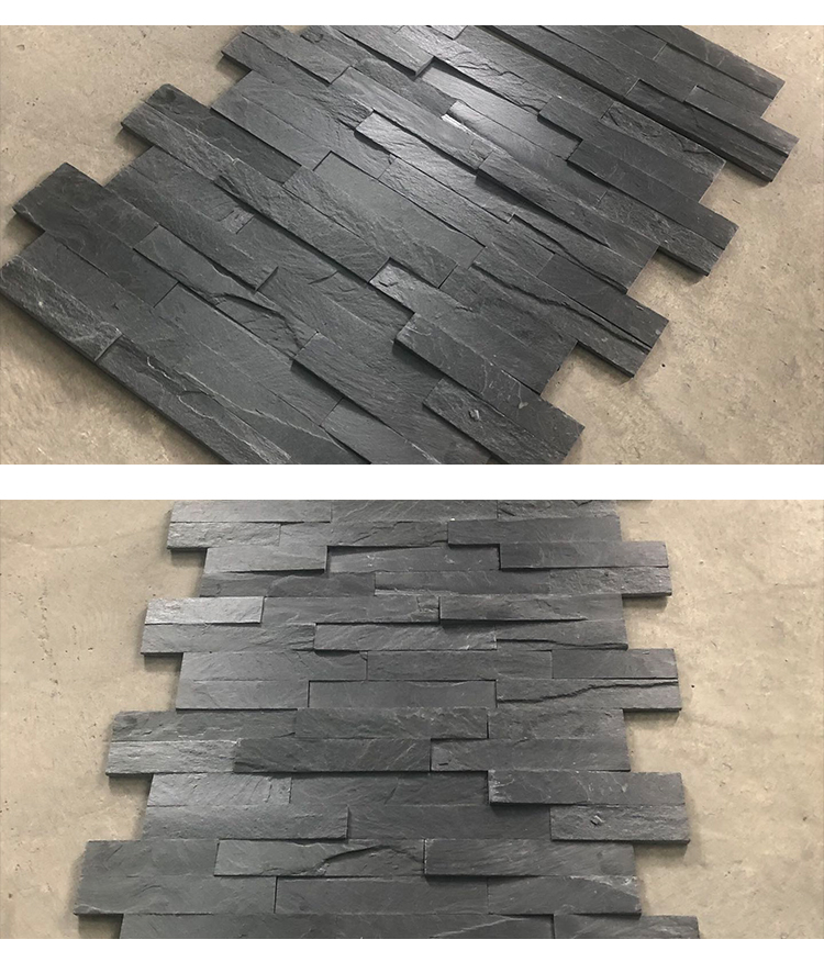 Samistone Wall Cladding Black Slate Stone Wholesale Culture Stone For Wall