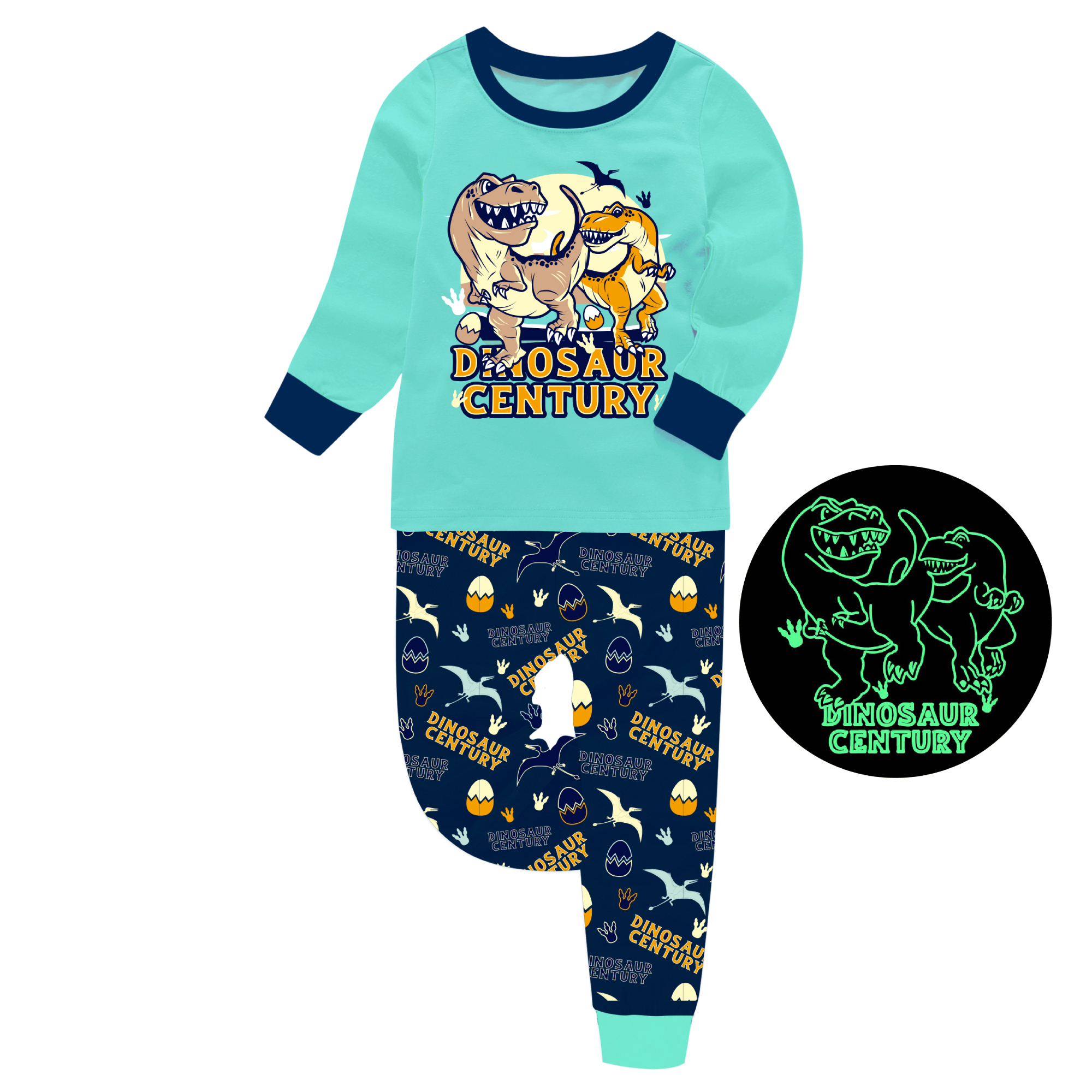 Светящиеся в темноте пижамы для мальчиков детские пижамы Короткие Длинные детские пижамы