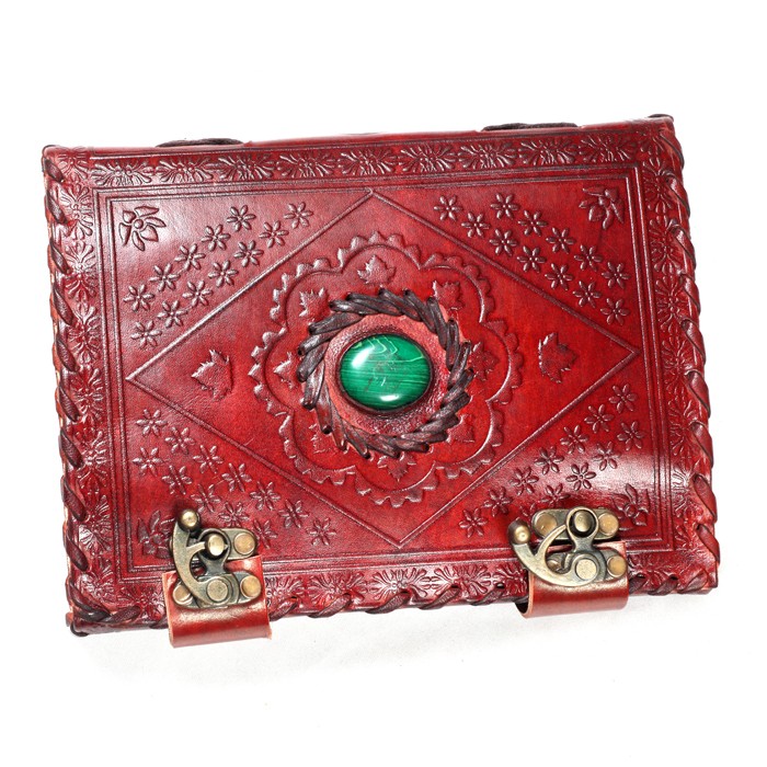 Печатные журналы из красной кожи с малахатным камнем