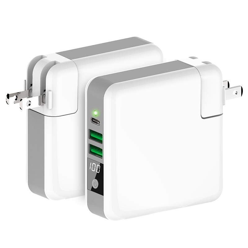 Заводская цена, быстрая зарядка, мини-порт Type-C, 6700 мАч, внешний аккумулятор с двумя USB-портами А, 3 en 1, зарядное устройство sans fil Universal de voyage