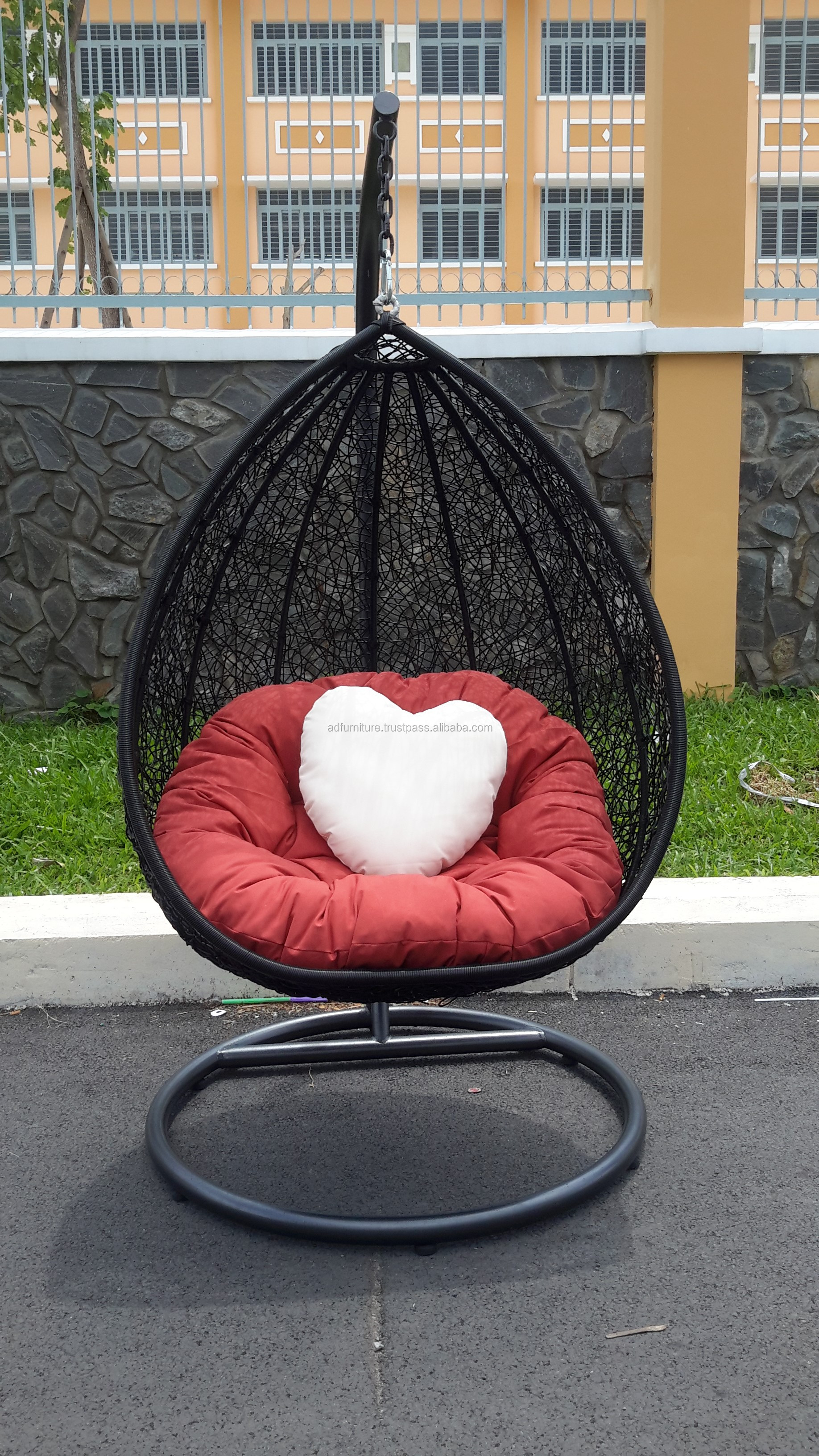 poly rattan swing chair