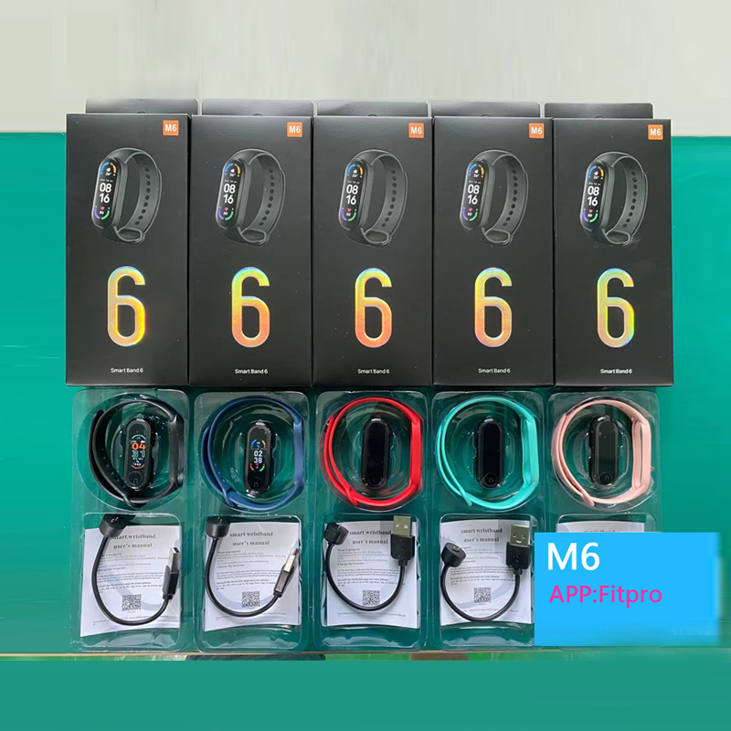 Умный Фитнес-браслет ручной работы M6, смарт-браслет M6, часы Mi Reloj Inteligente Band inteligente PK M4 M5 Y68 D20 115plus 116plus