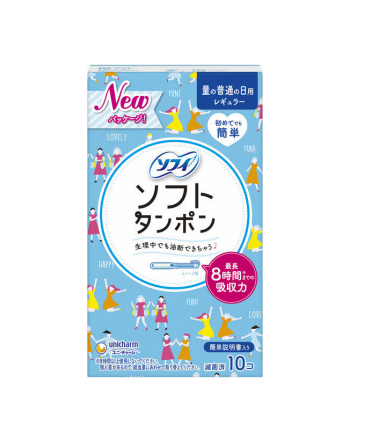 Обычный ежедневный мягкий тампон Софи, 1 коробка (10 штук) Unicharm японские женщины, сделано в Японии