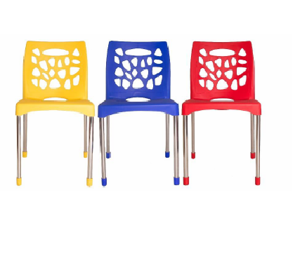 Chair with stainless steel legs