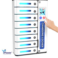 MIA Pro Deluxe 8 Bay Touchscreen Mobile Charging Locker with 14" Android Advertising Screen with Automatic Door Open System