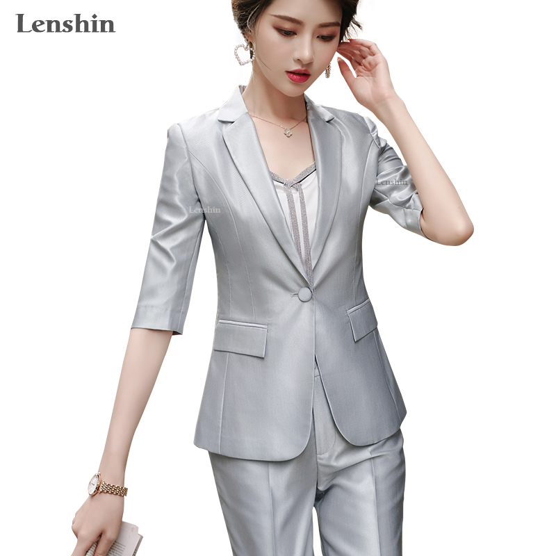 womens silver dress suit
