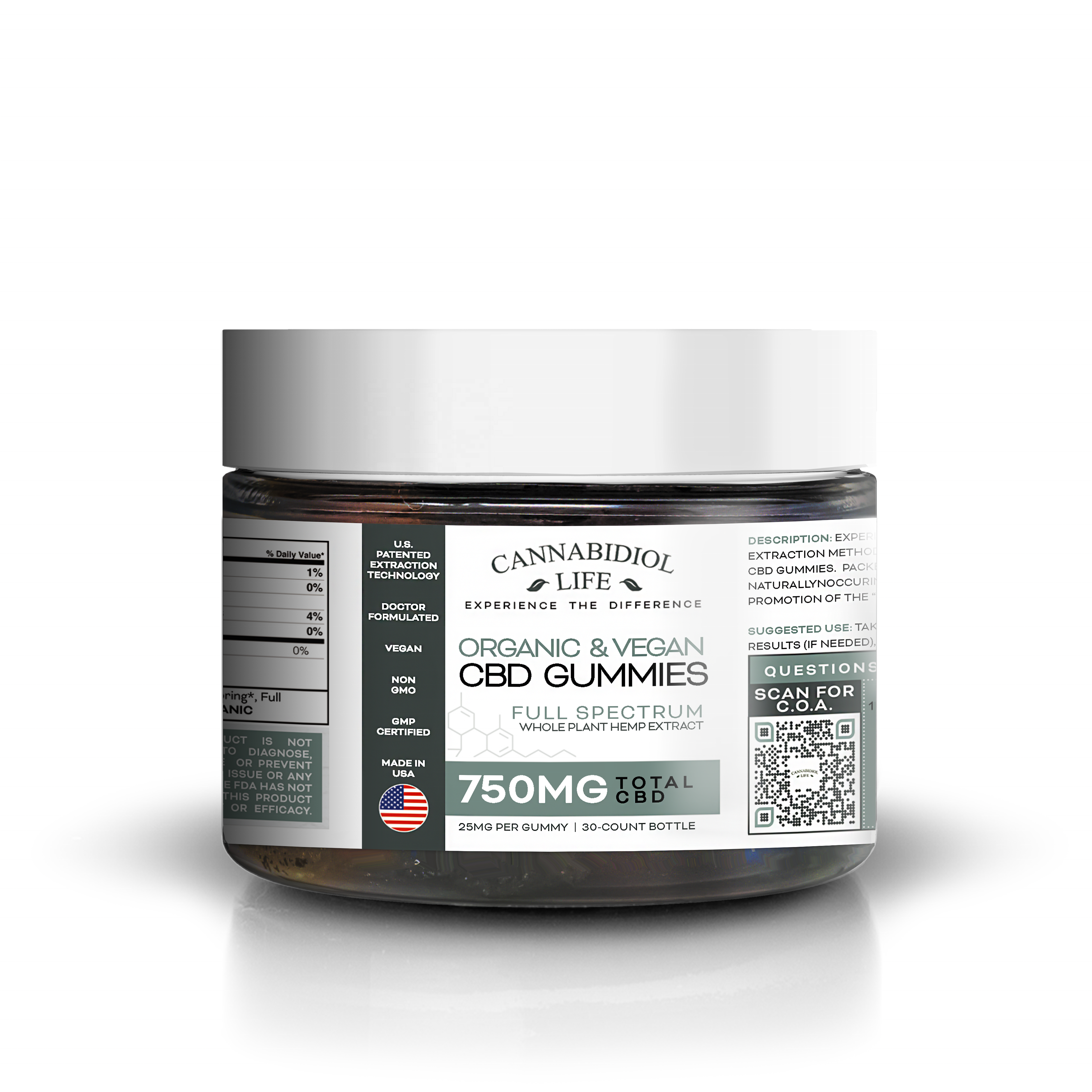 Полноспектральные клейкие жевательные трубки (органические/веганские) | 750 мг