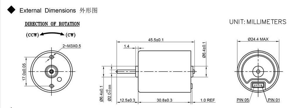 BL2430 BL2430I B2430M 12v 24v 24mm inner rotor brushless dc motor