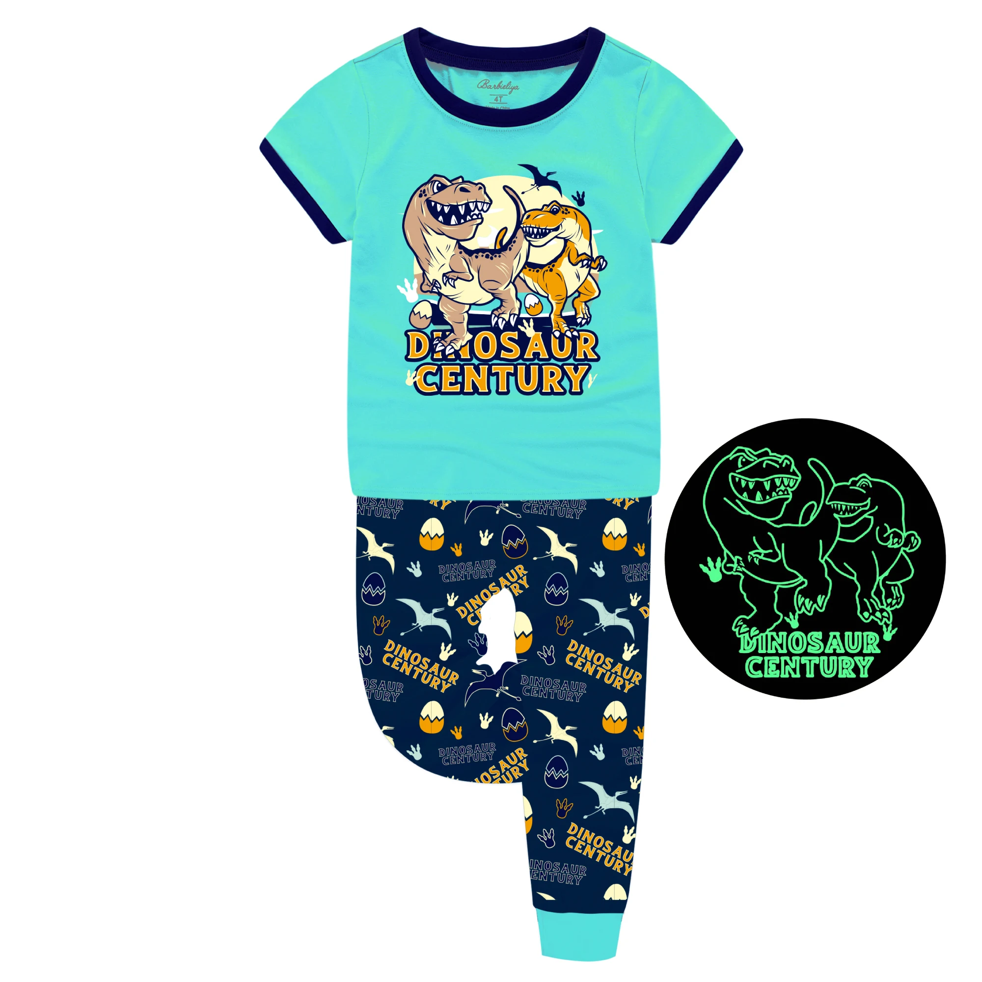 Пижама для мальчиков, Детская Пижама, одежда для сна, пижама для мальчиков и девочек, светящаяся в темноте