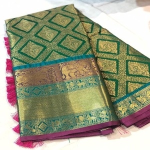 Женская свадебная одежда, сари из чистого шелка