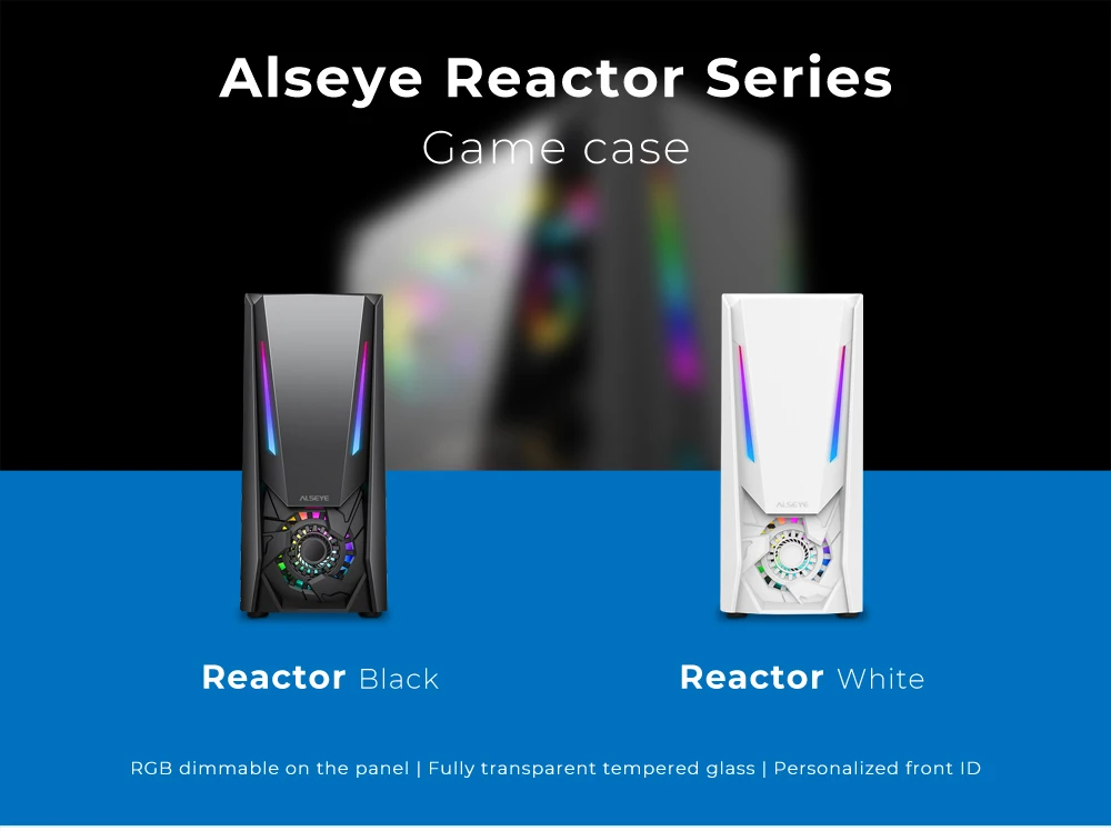 ALSEYE Reactor White ITX/M-ATX/ATX USB2.0*2 USB3.0*1 Tower Gaming Computer Case