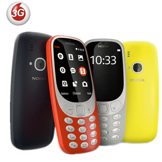 Nova 3G para Nokia 3310(2017) Do Telefone Móvel 2.4 Polegadas 2MP Cartões Dual SIM Desbloqueado Refurbished Celular