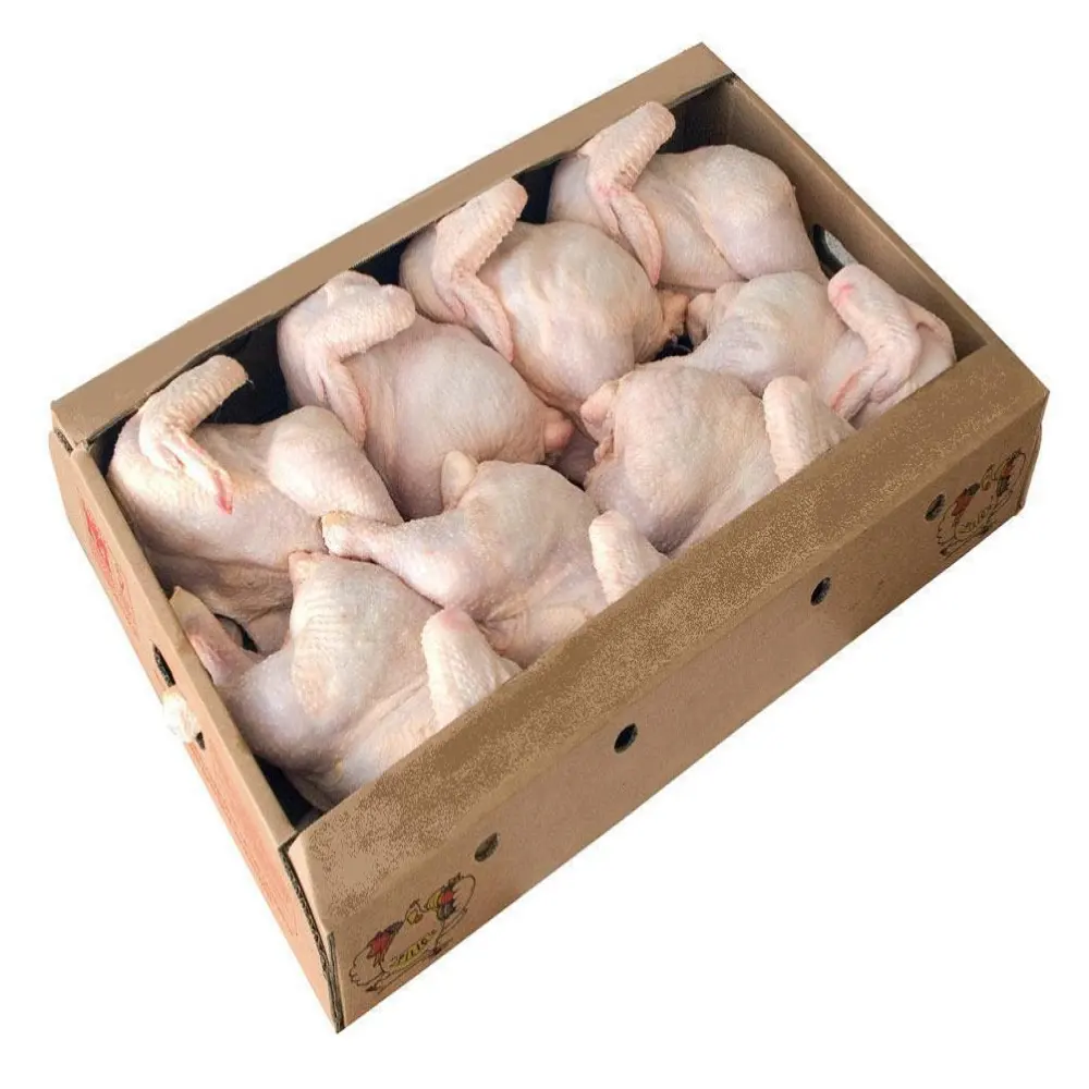 Курица оптом от производителя. Окорочка куриные в коробке. Лотки для тушек кур. Окорочка ящиками. Упаковка тушек птицы.