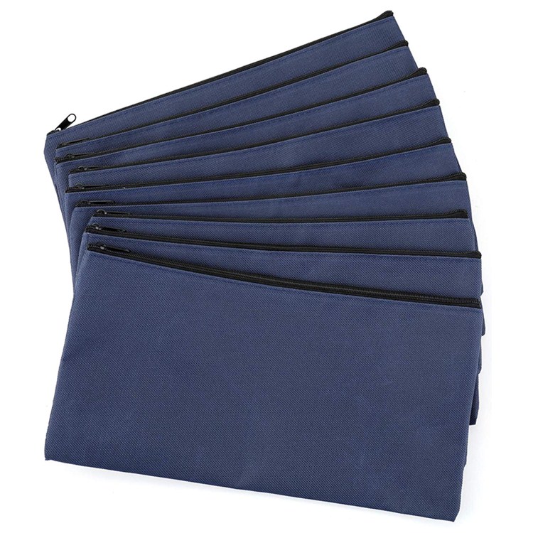 Zipper Bank Bags,4 Pack Money Pouch Bank Deposit Bag PU Leather Cash and Coin Pouch Bank envelopes with Zipper Black