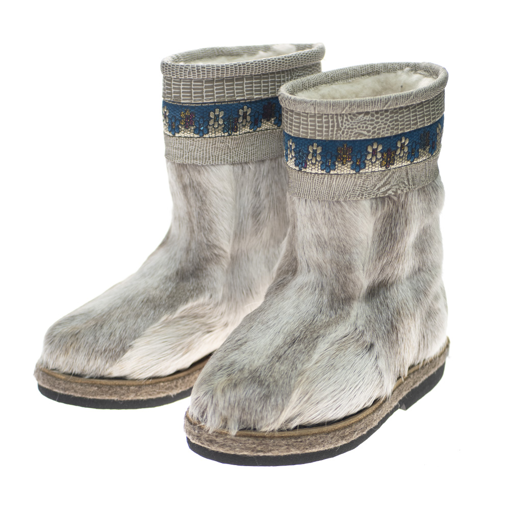 Детские высокие меховые сапоги, легкие с отделкой из экокожи для детей