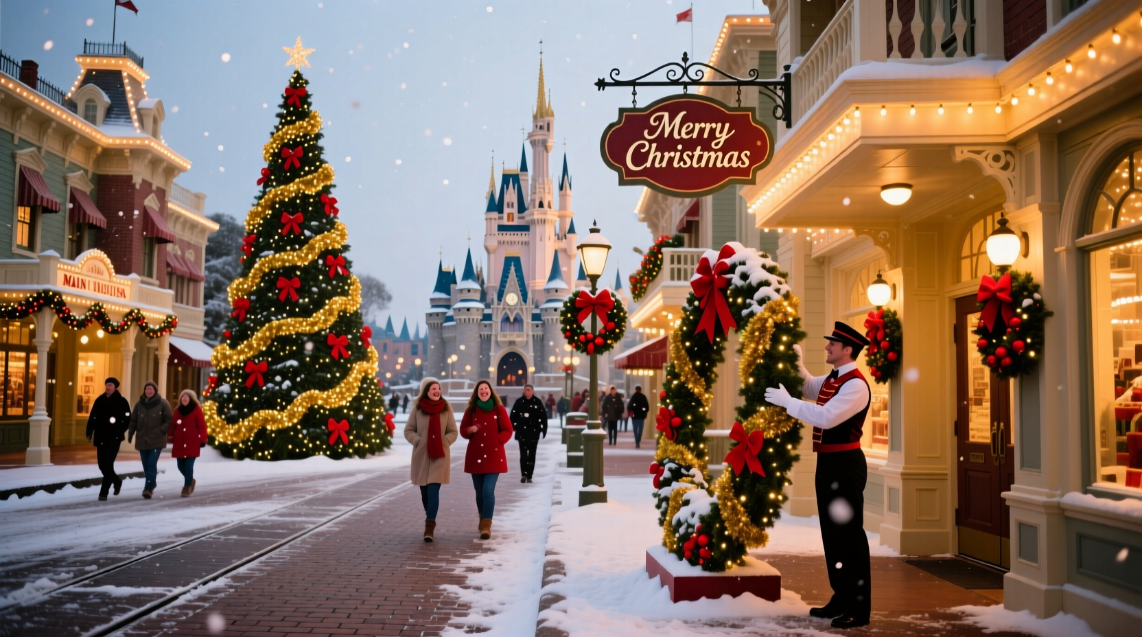 when does disney decorate for christmas