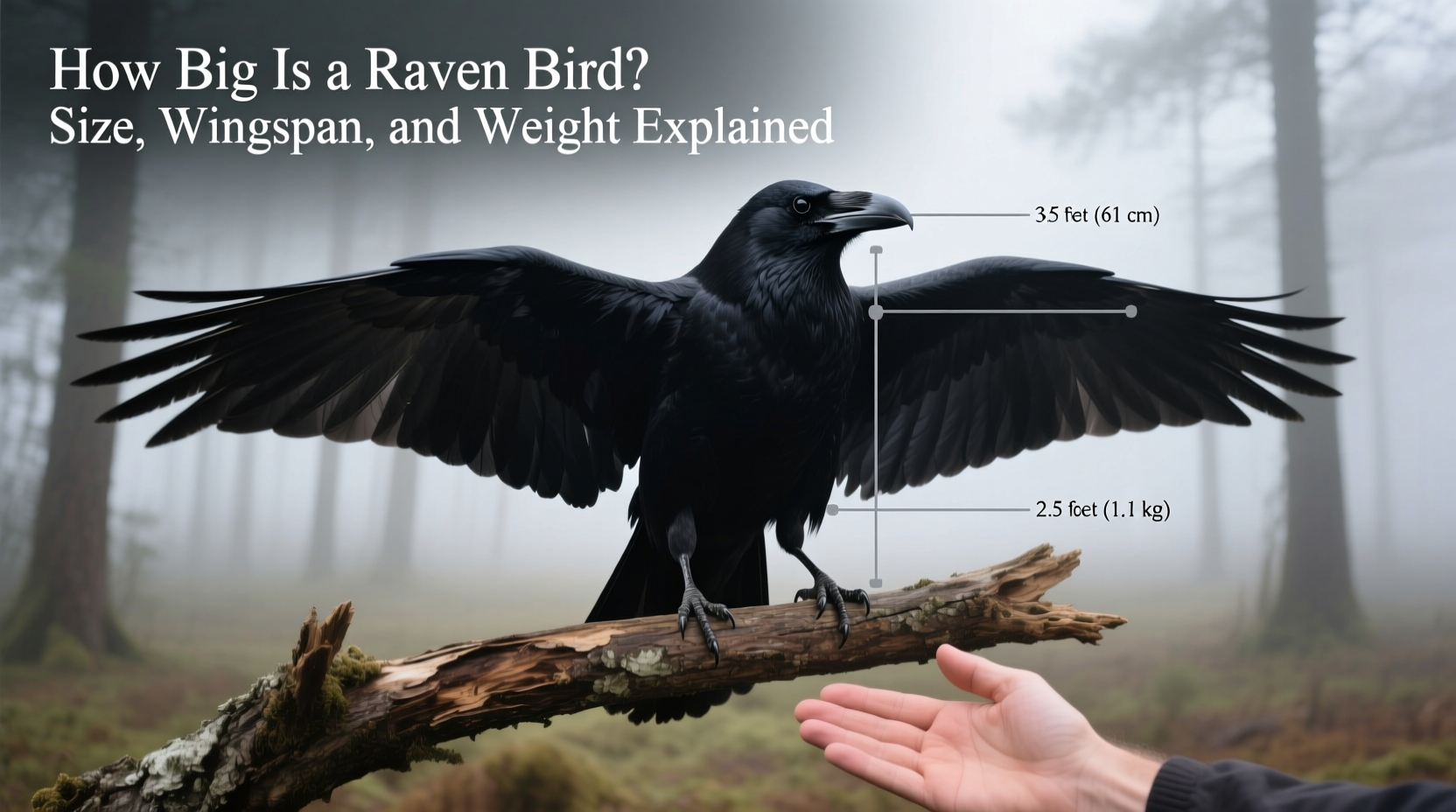 how big is a raven bird