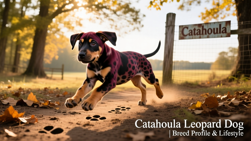catahoula leopard dog puppy running