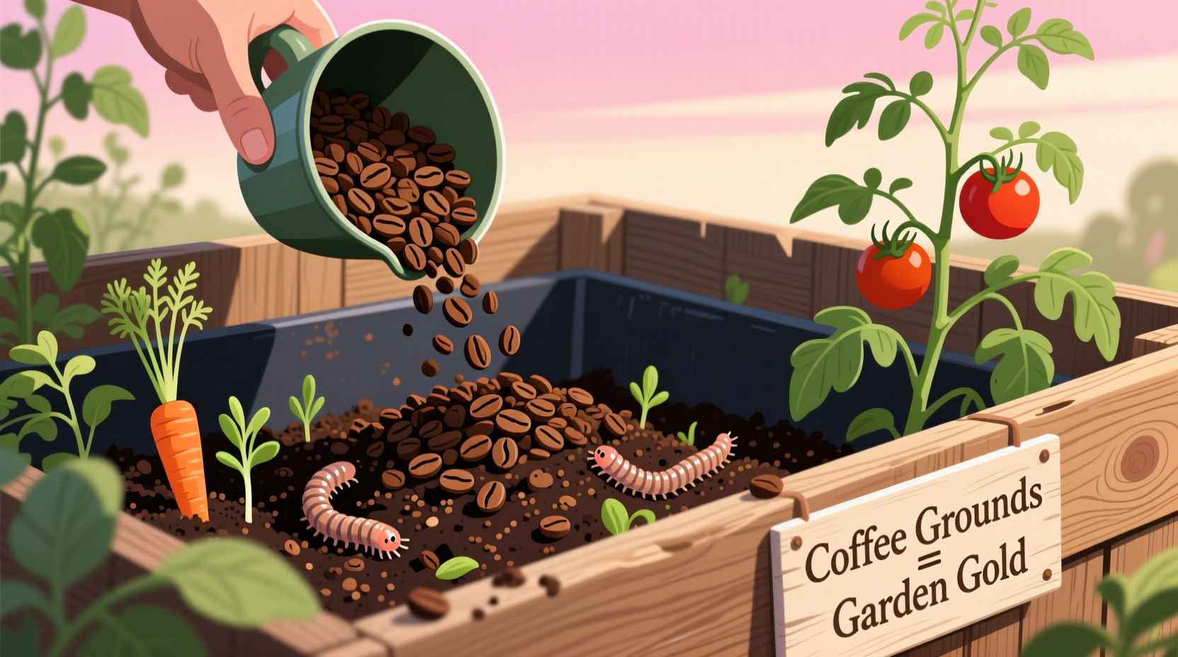 cold brew grounds fertilizer yes drain no