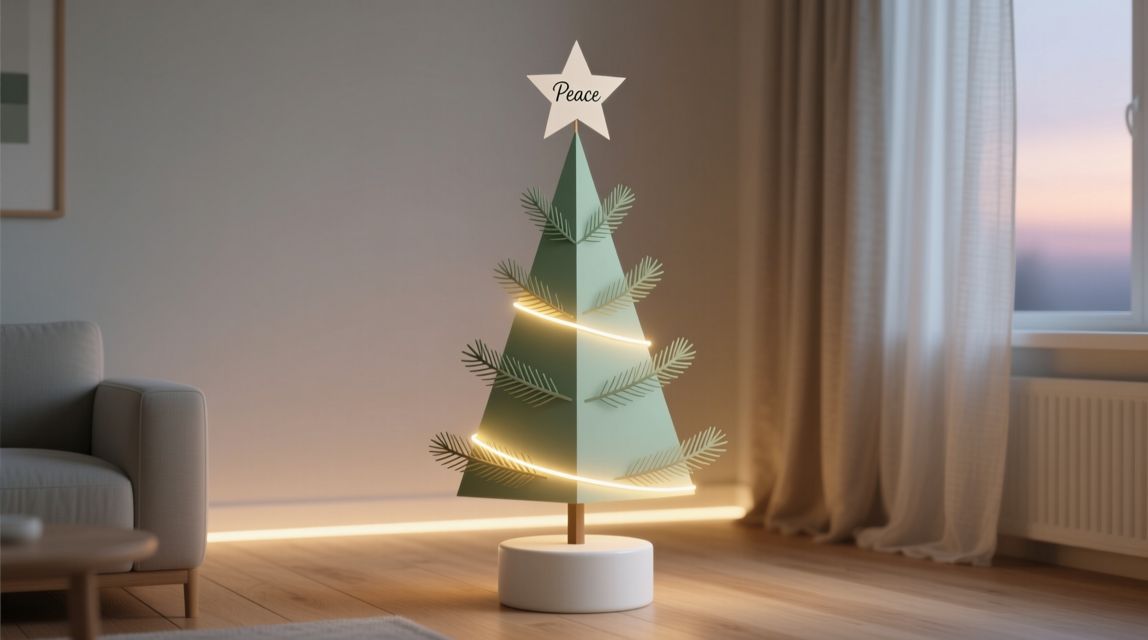 how to create a calming minimalist christmas tree with soft lighting