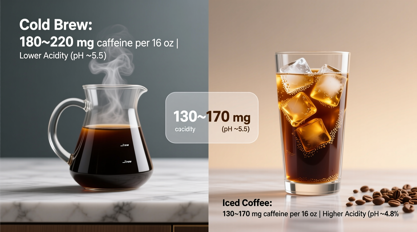 cold brew vs iced coffee what is the difference in caffeine and acidity levels