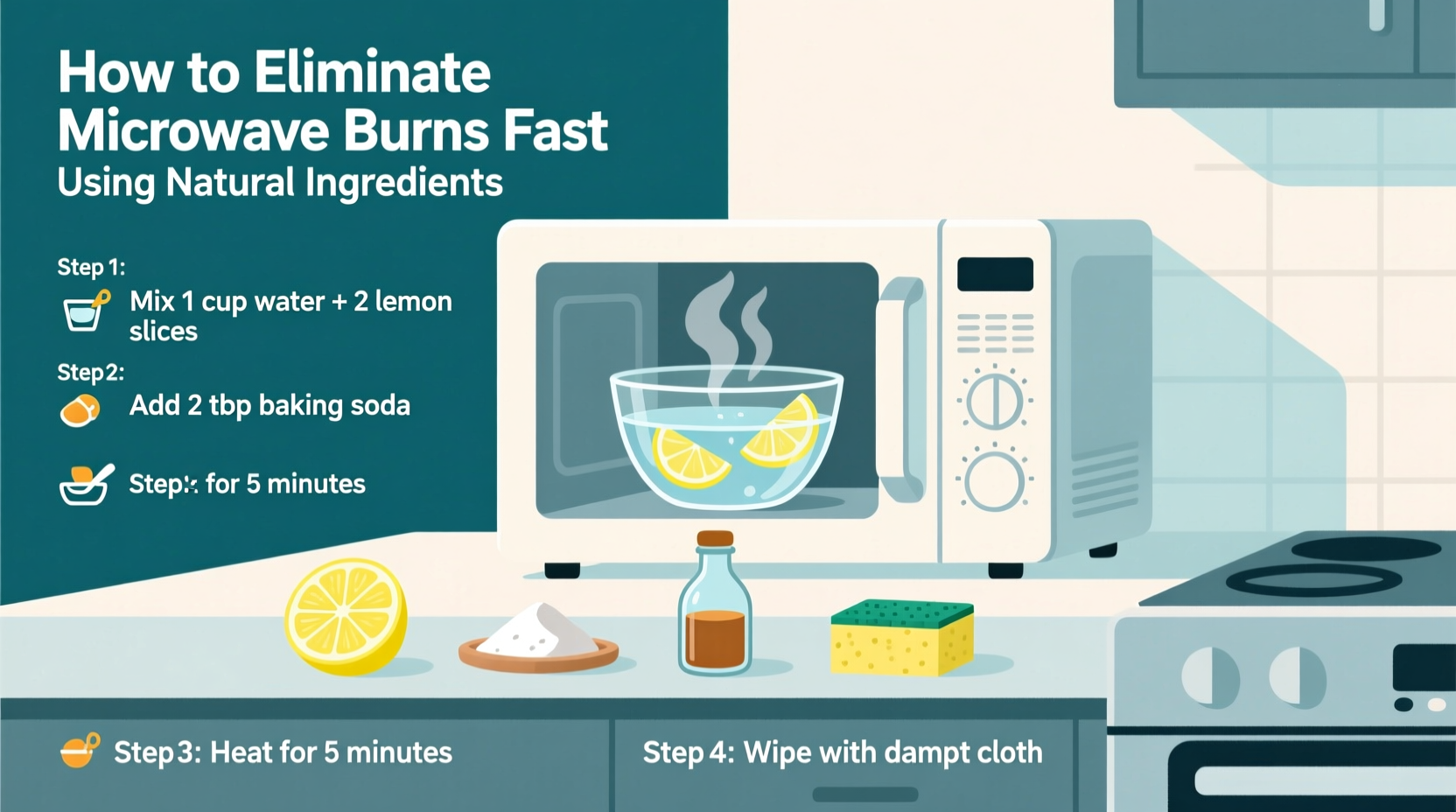 how to get burnt smells out of a microwave fast using natural ingredients