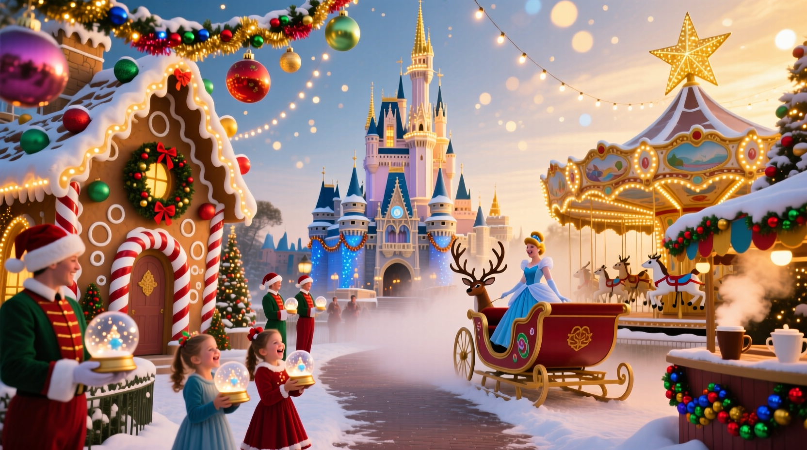 when does disneyland put up christmas decorations