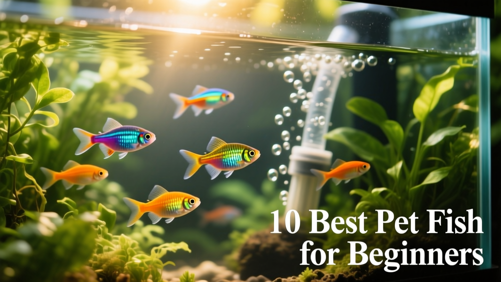 A vibrant community aquarium with colorful tetras, danios, and corydoras swimming among live plants and gentle filtration
