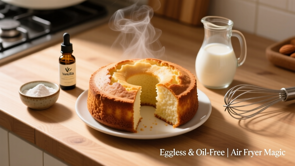 Eggless Vanilla Cake in Air Fryer: Crispy-Soft & Oil-Free!