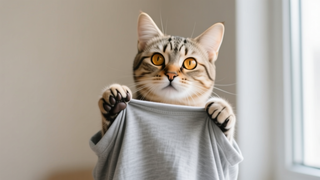 Cat Paw Pulling at Your Shirt: Attention Signal