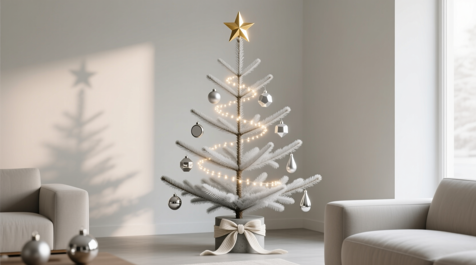 how to create a minimalist christmas tree look with high end modern decor