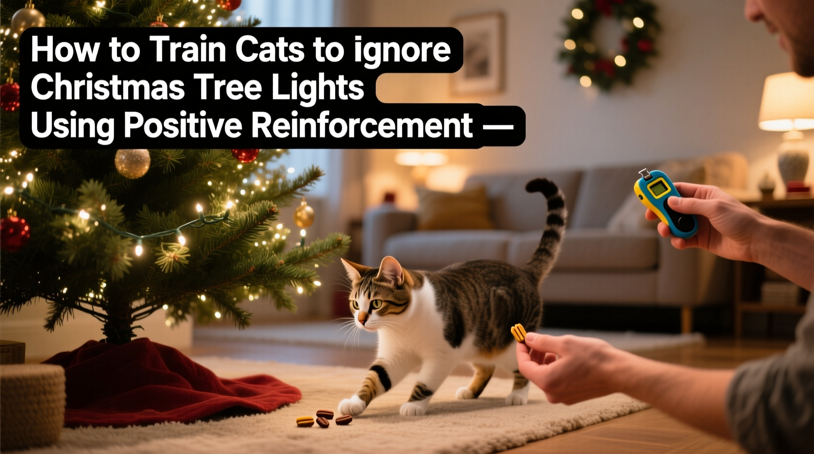 Picture Idea: How To Train Cats To Ignore Christmas Tree Lights Using