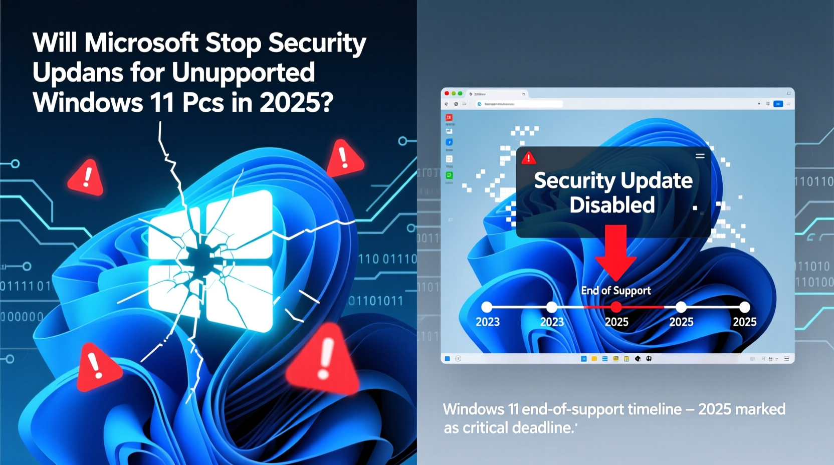 is microsoft really going to cut off security updates for my unsupported windows 11 pc