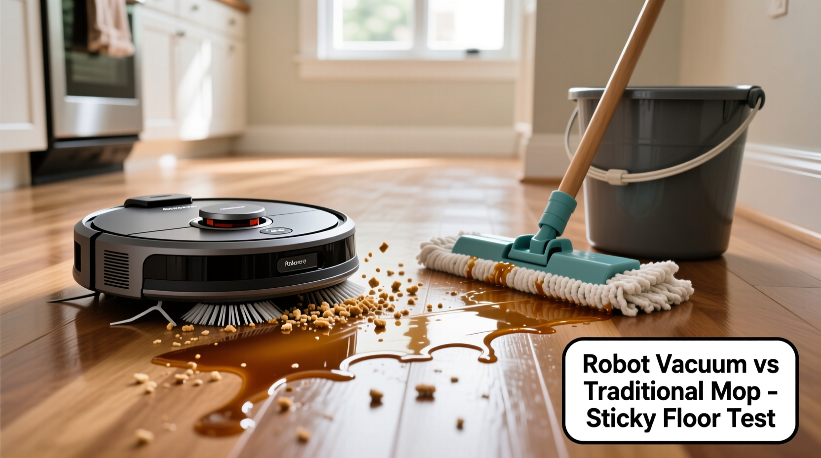 robot vacuum vs traditional mop which actually gets sticky floors clean