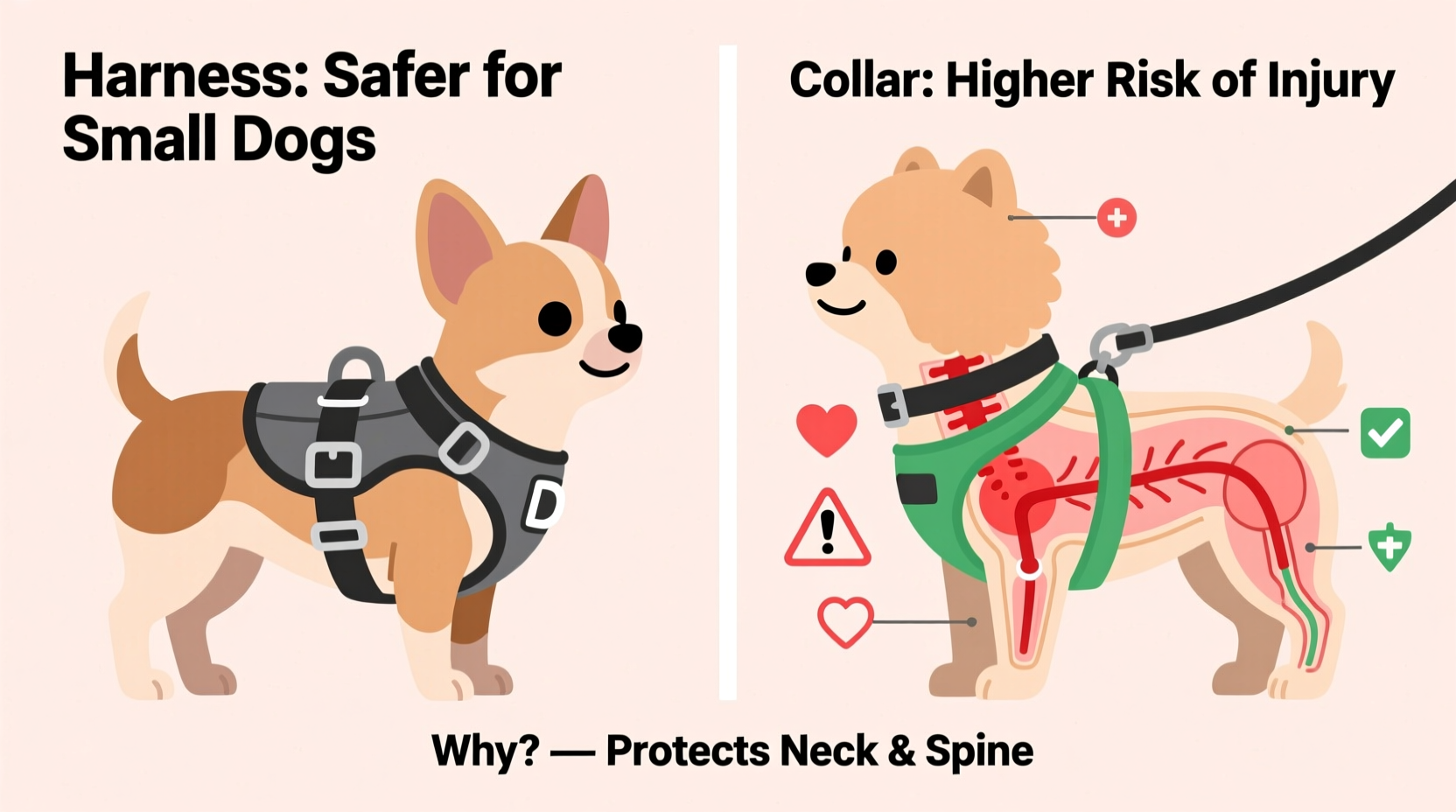 pet harness vs collar which is safer for small dogs during walks