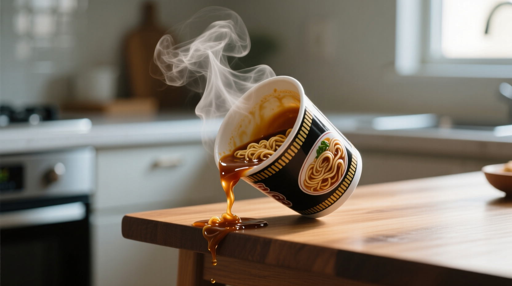 know how far can you tip your cup noodle before it spil