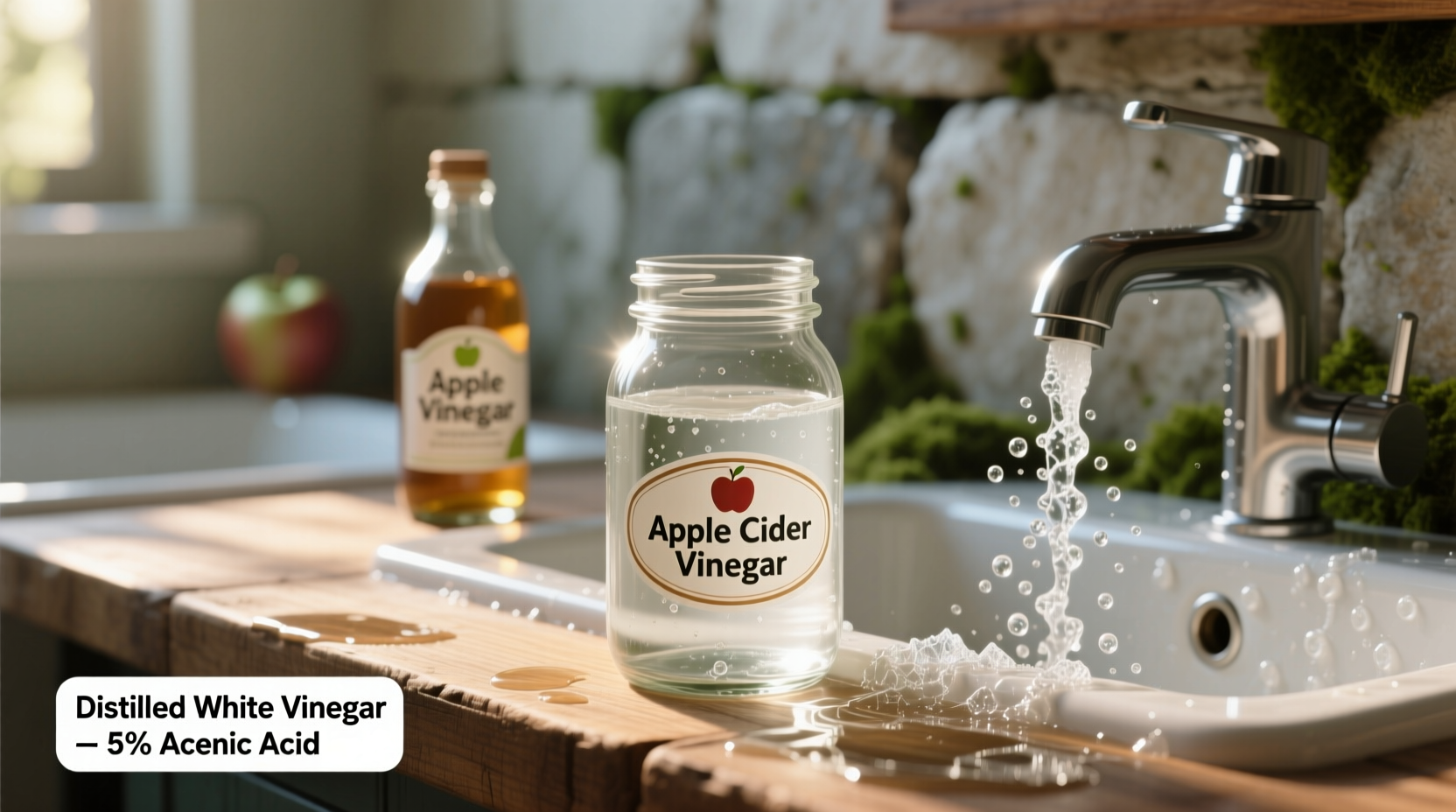 white vinegar beats apple cider for hard water