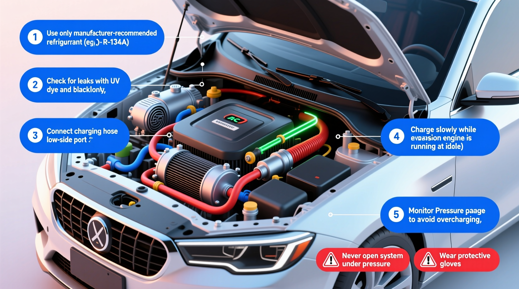 how to charge your air conditioner in your car