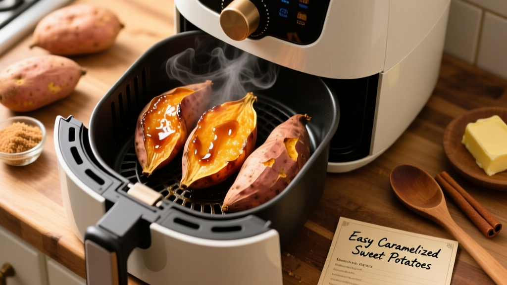 Caramelized Sweet Potatoes in Air Fryer (Easy & Crispy)