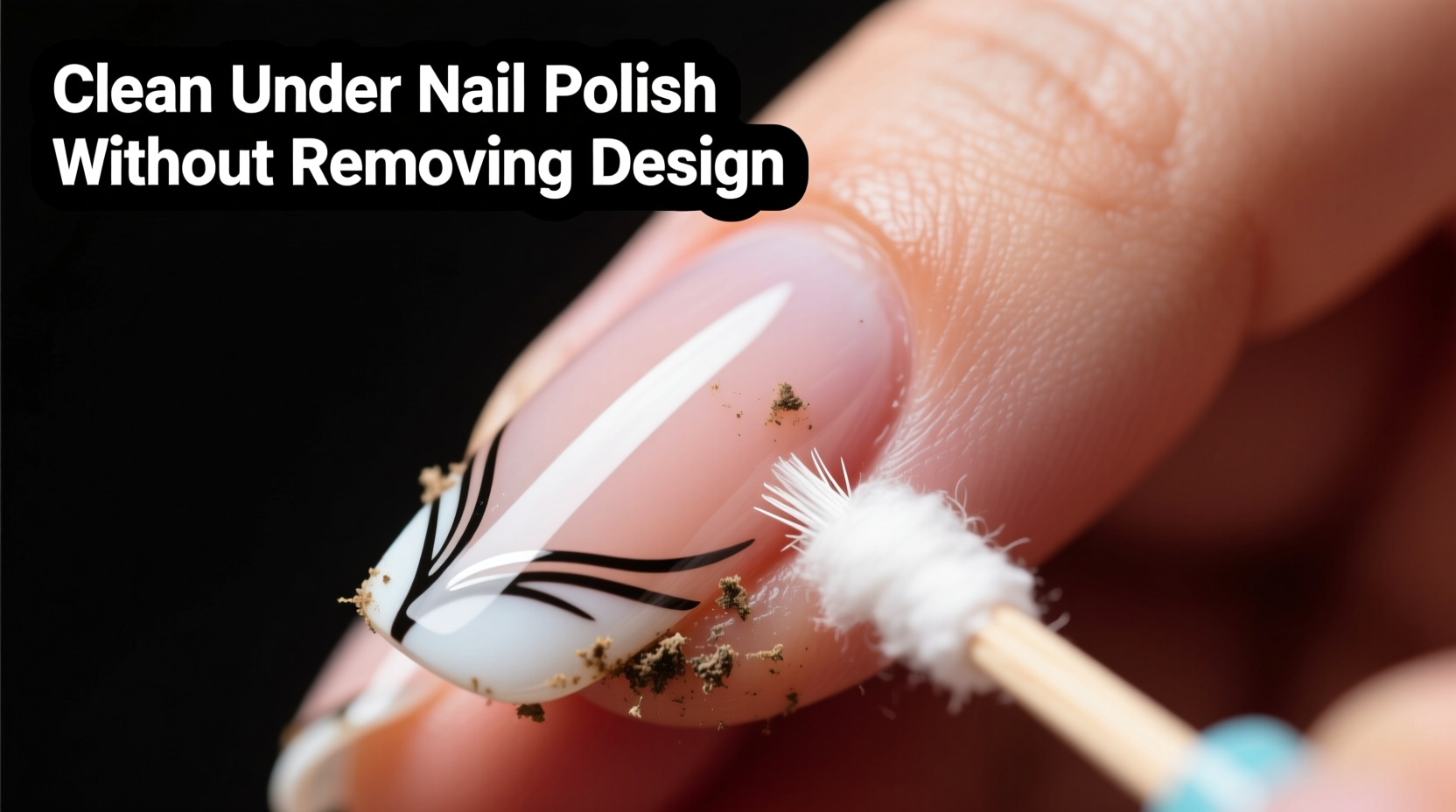 how to clean under nail polish without removing the design