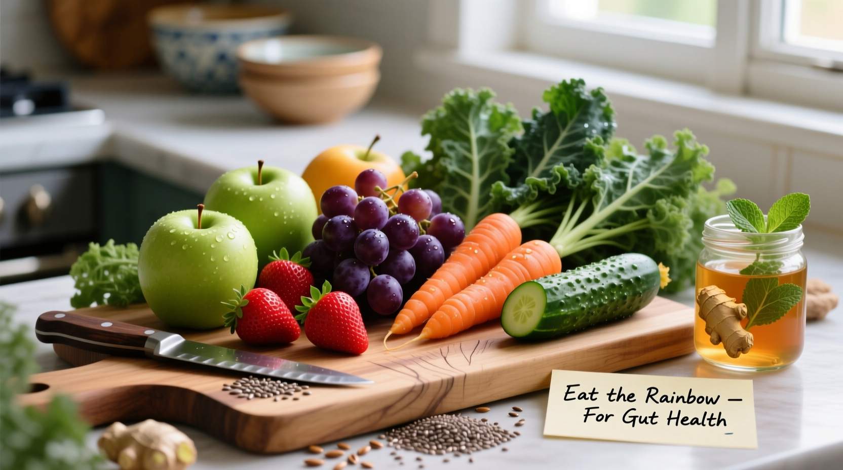 Fresh fruits and vegetables for digestive health