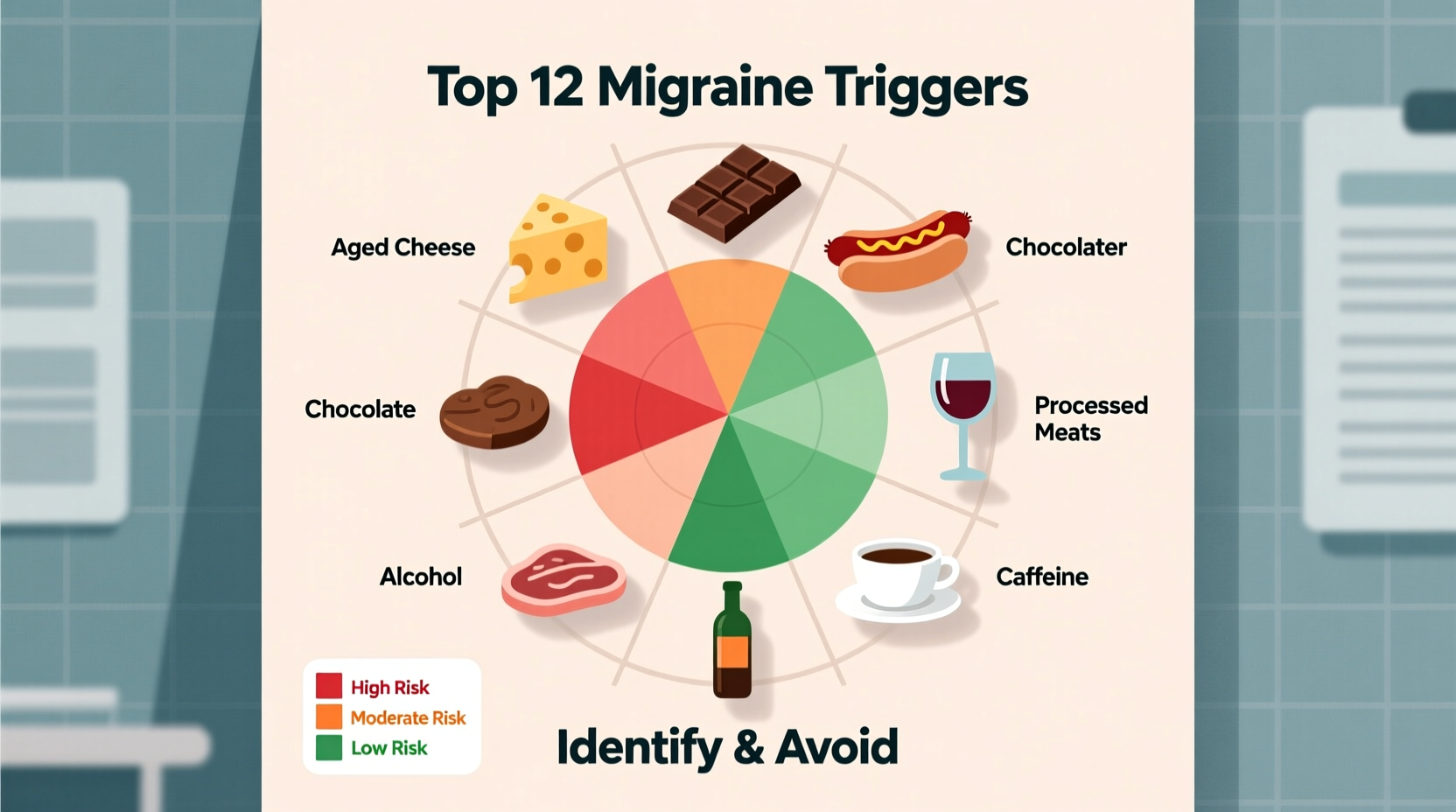 Migraine food triggers identification chart