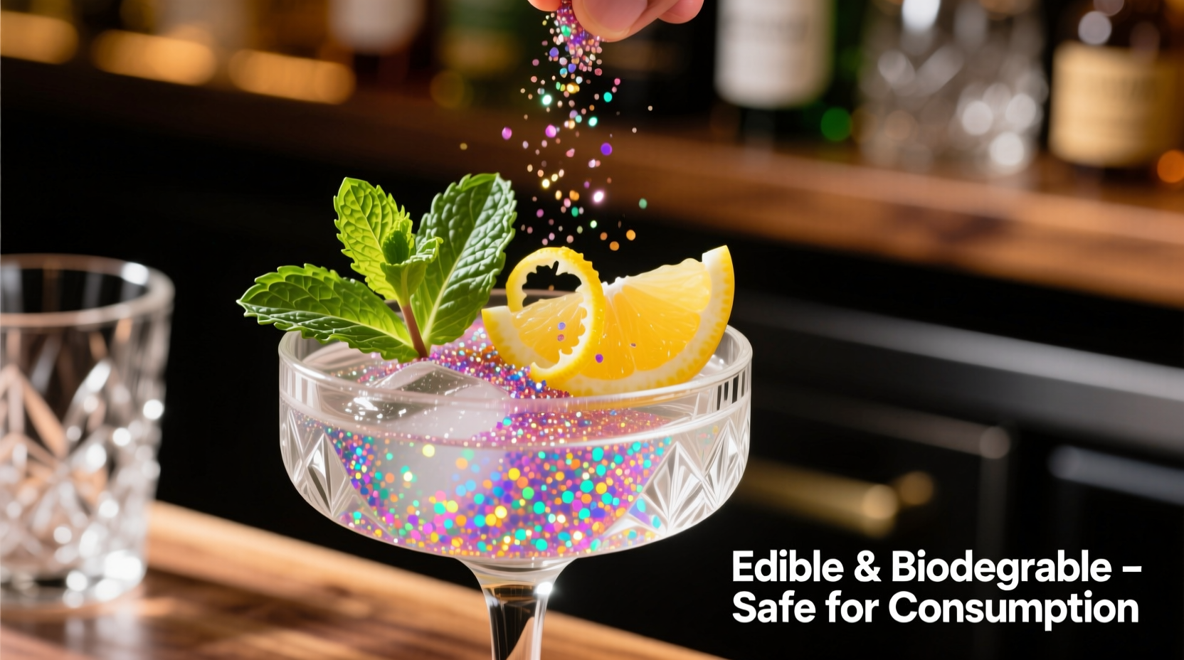 is biodegradable glitter safe for edible cocktail garnishes or a hidden allergen risk