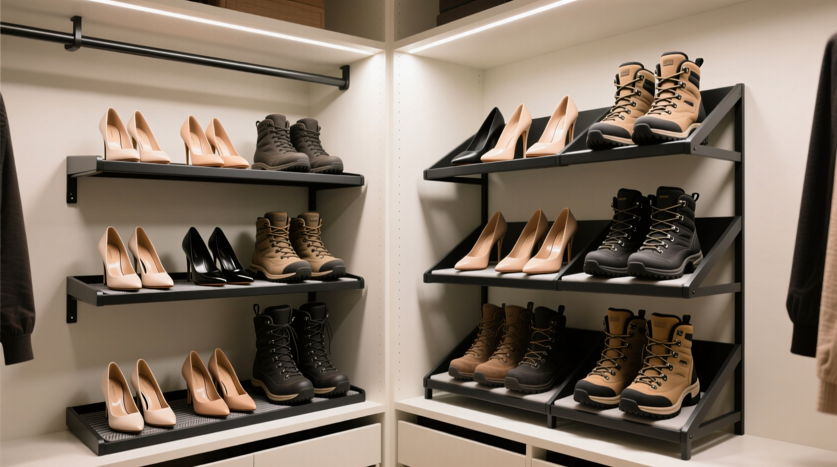 adjustable shoe shelves vs tiered racks
