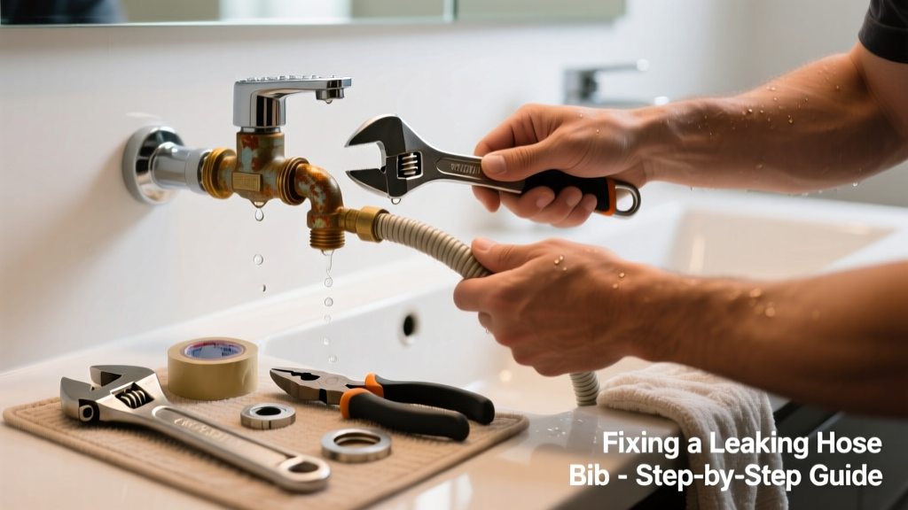 Fixing a Leaking Hose Bib in the Bathroom