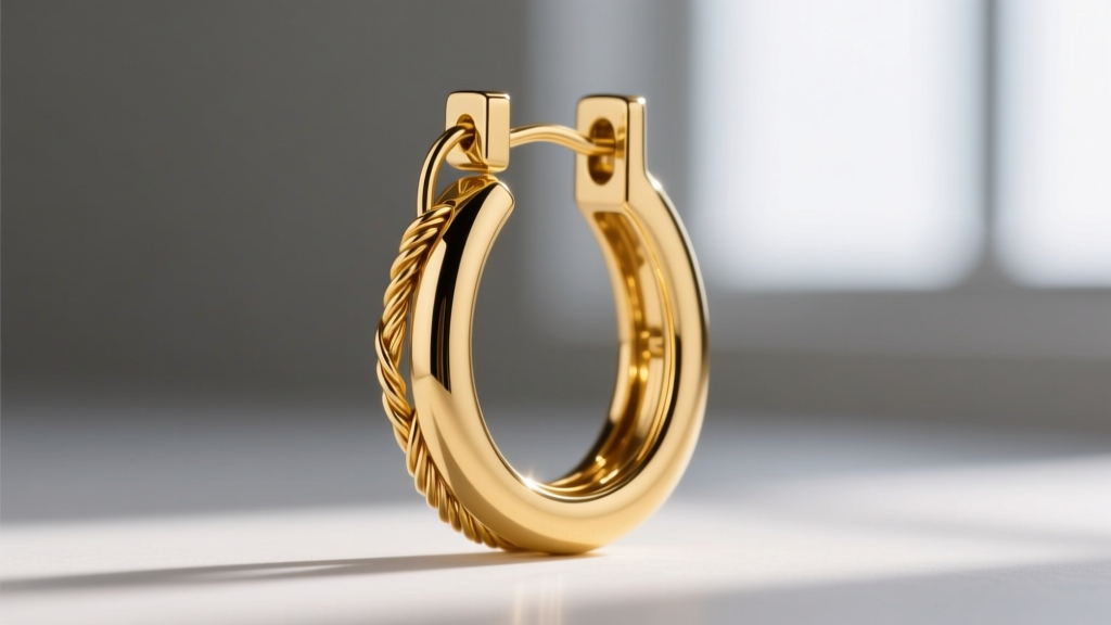 Close-up of an 18-gauge gold vermeil leverback clasp supporting a heavy drop earring, showing the reinforced wire loop and hinge