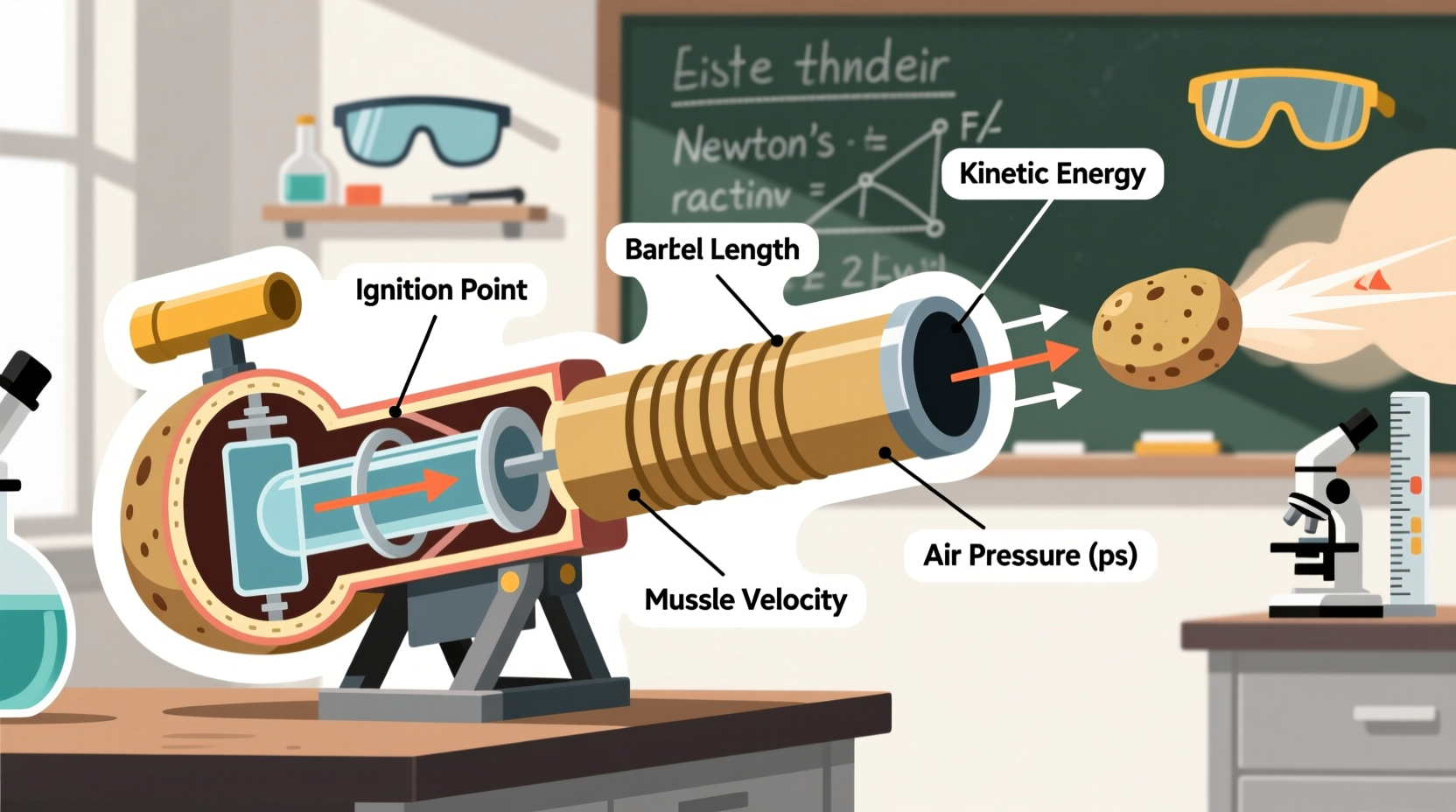 Educational demonstration of potato cannon physics principles
