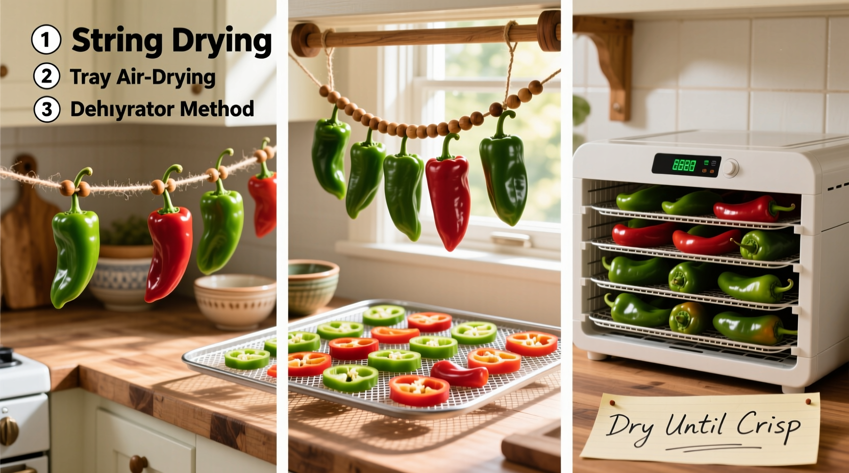 methods for drying jalapeo peppers at home