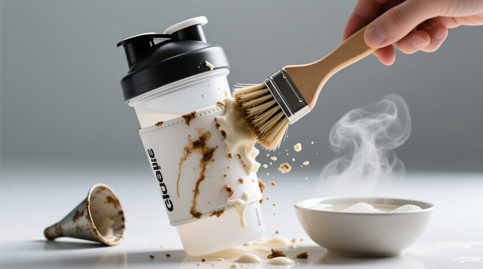 how to clean protein residue from shaker bottle sleeves