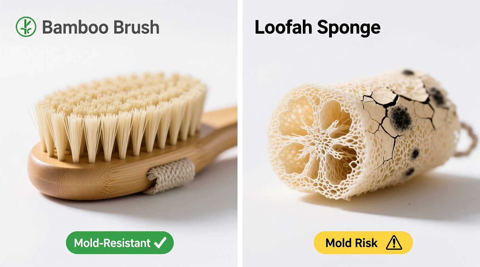 bamboo scrub brush vs loofah sponge which lasts longer
